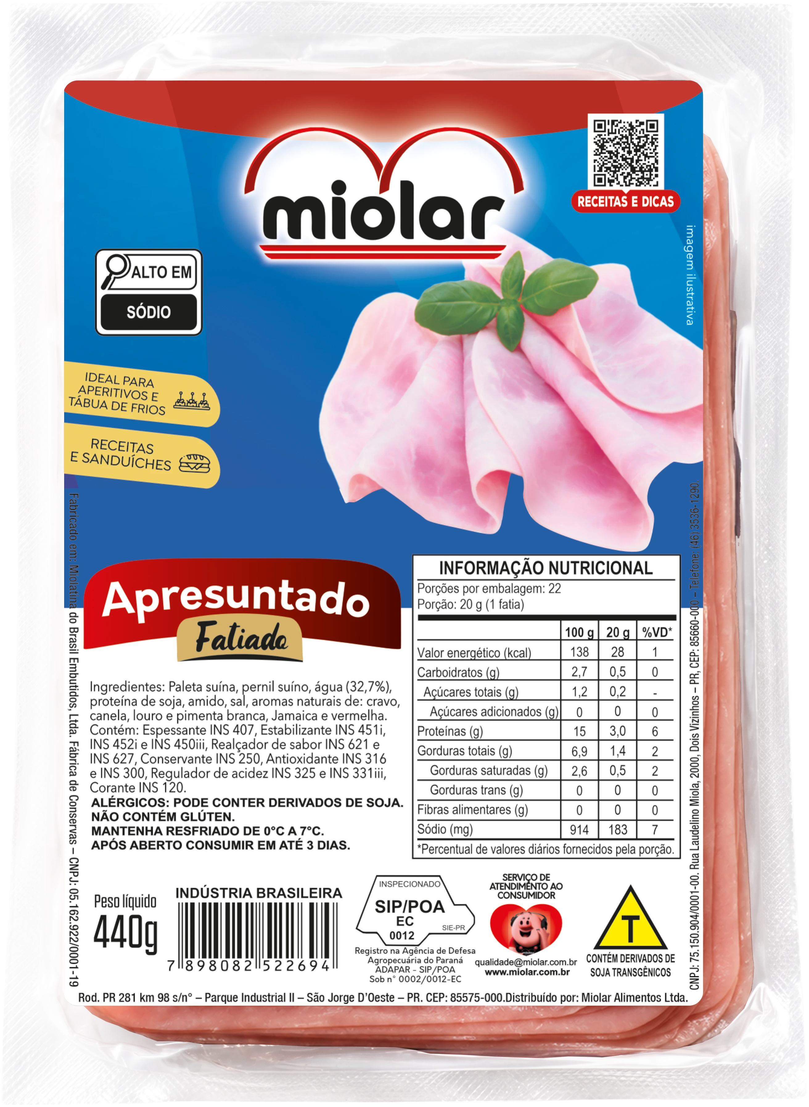 Apresuntado Fatiado 440g