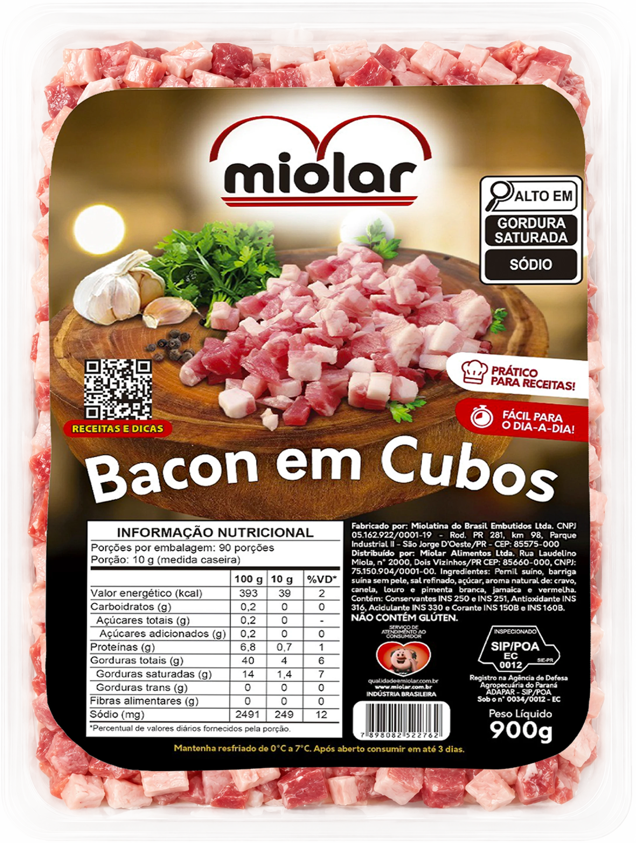 Bacon em Cubos (900g)