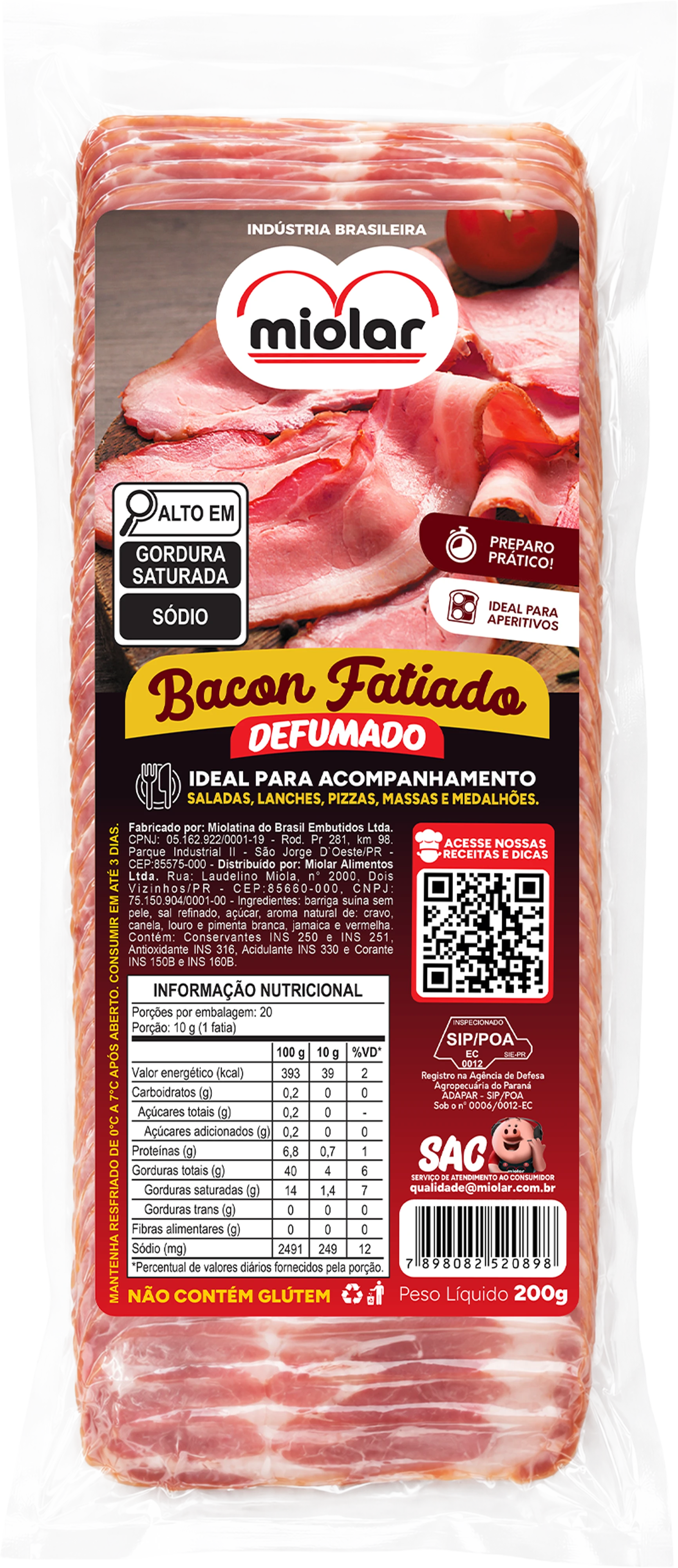 Bacon Fatiado Miolar