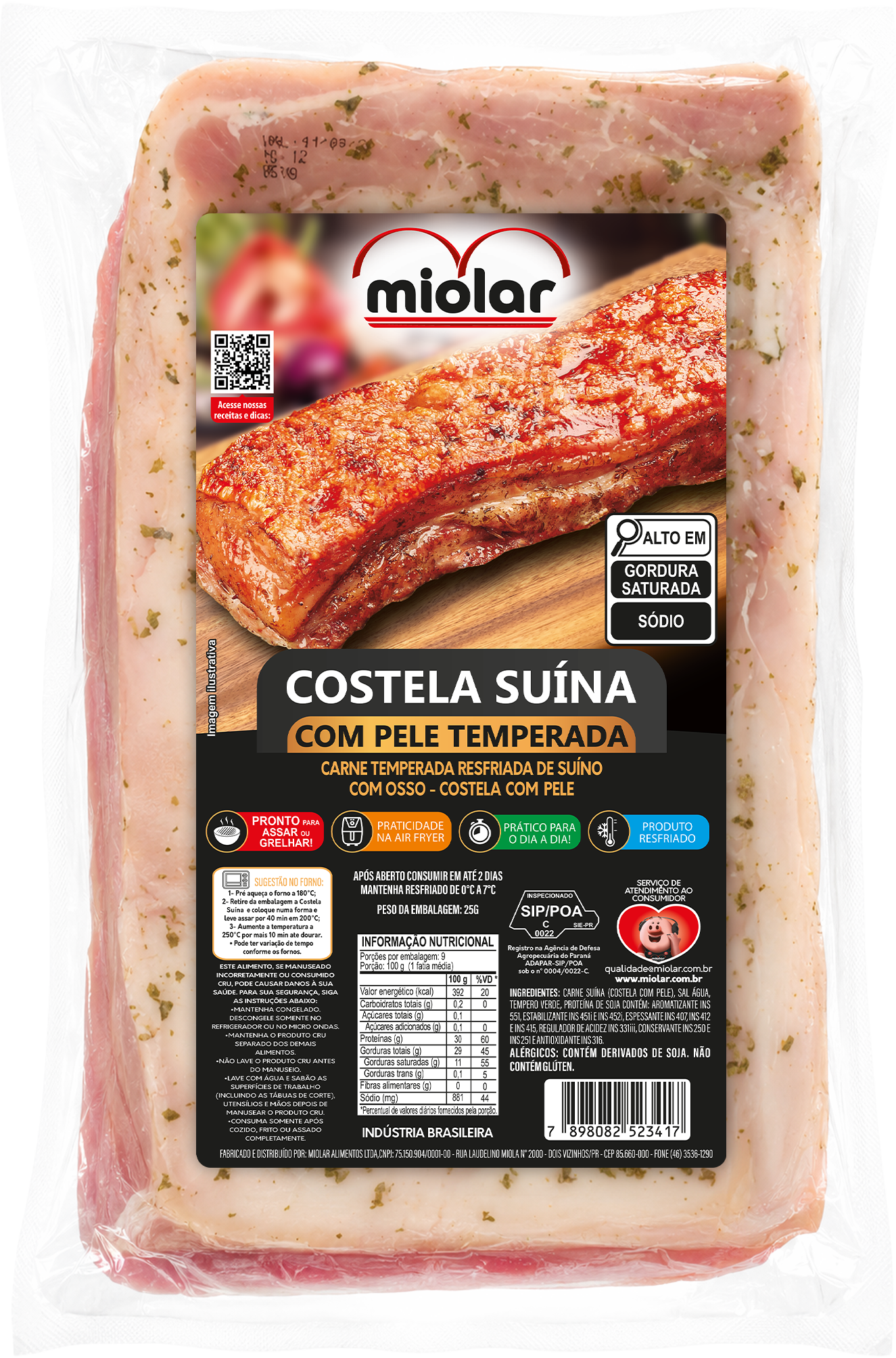 Costela Suína com Pele Temperada