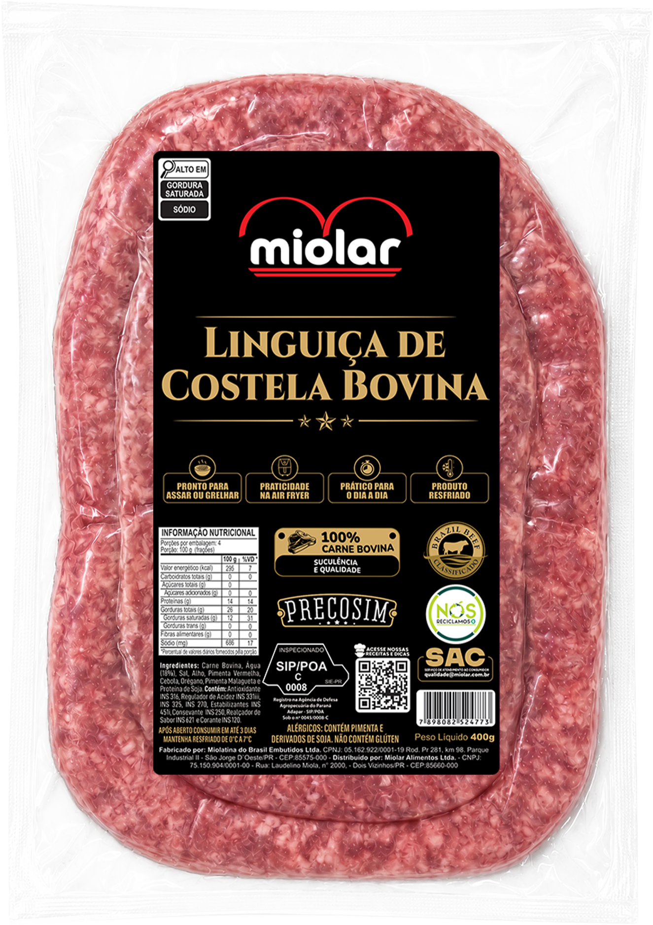 Linguiça de Costela Bovina