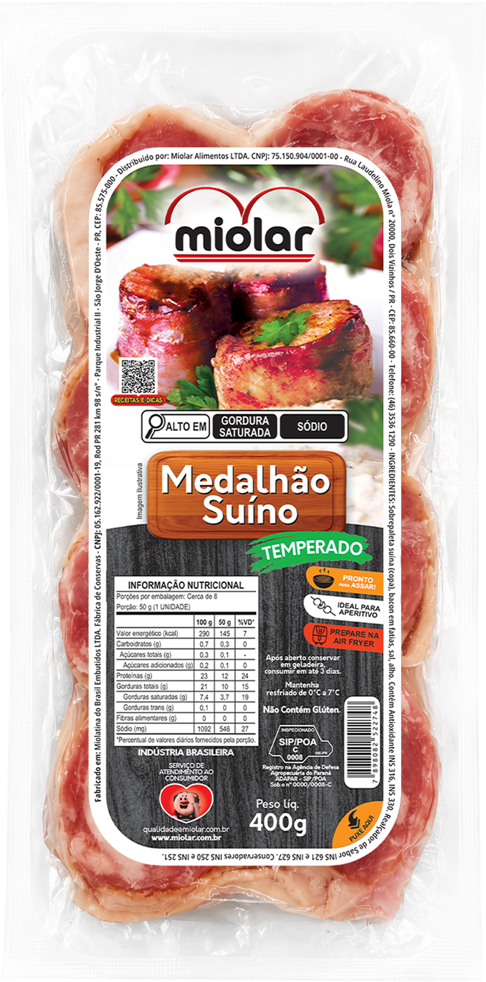 Medalhão Suíno Temperado (400g)