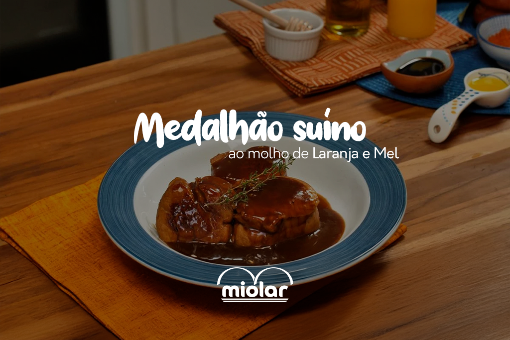 Medalhão Suíno Miolar com Molho de Mostarda e Mel